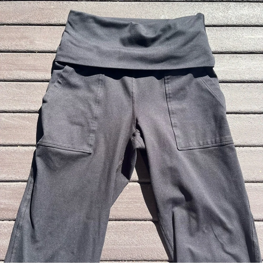 Aerie Hugger High Waisted Foldover Flare Leggings Small Short - Picture 2 of 4